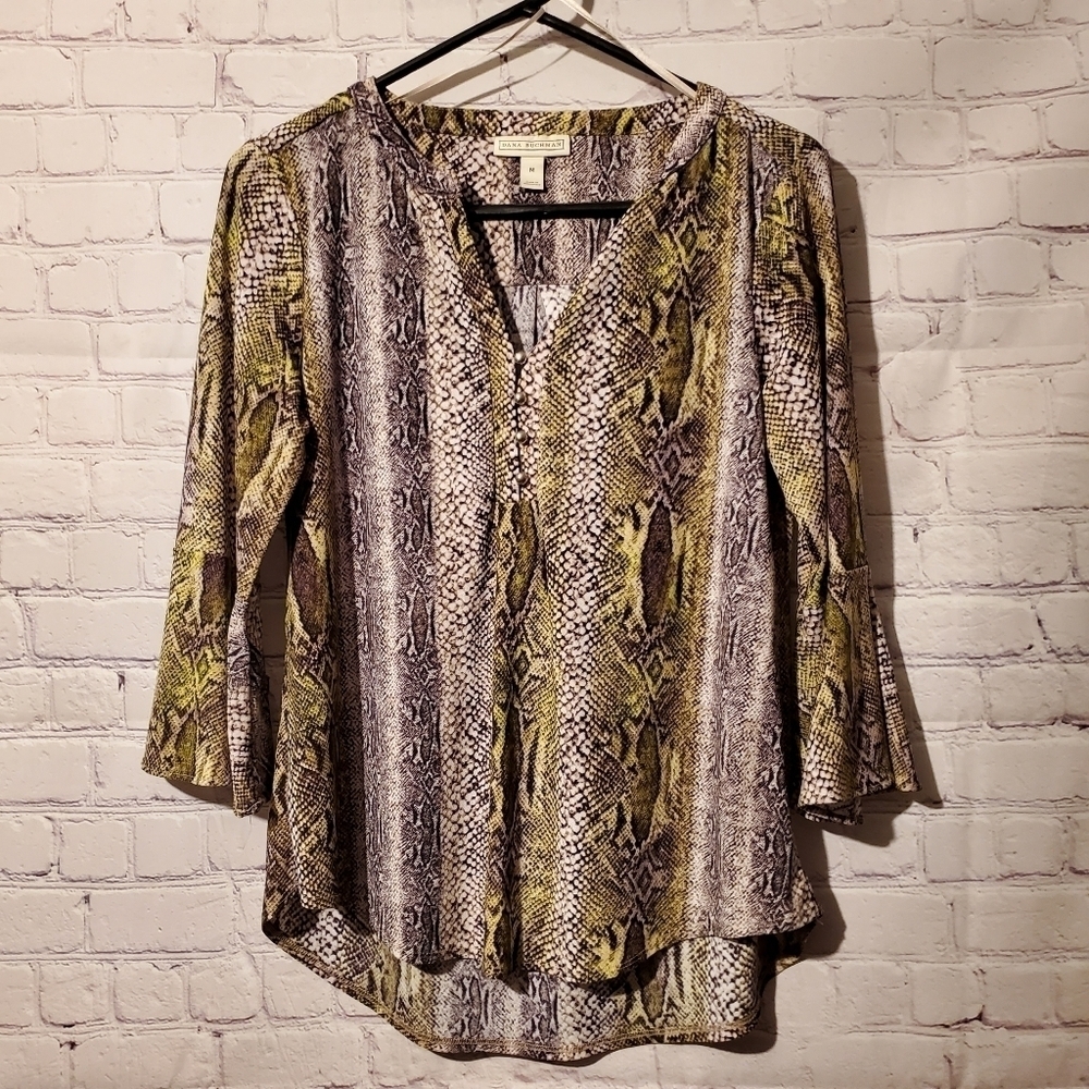 DANA BUCHMAN SNAKESKIN PRINT BLOUSE